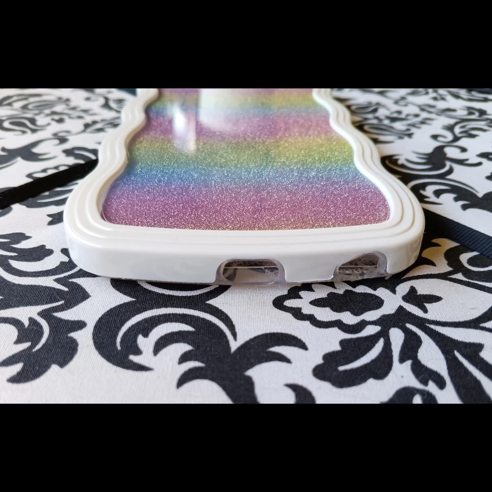 💜*4/$15* iPhone 6 Plus Glitter Sparkly Rainbow Case Cute Girly Kawaii White